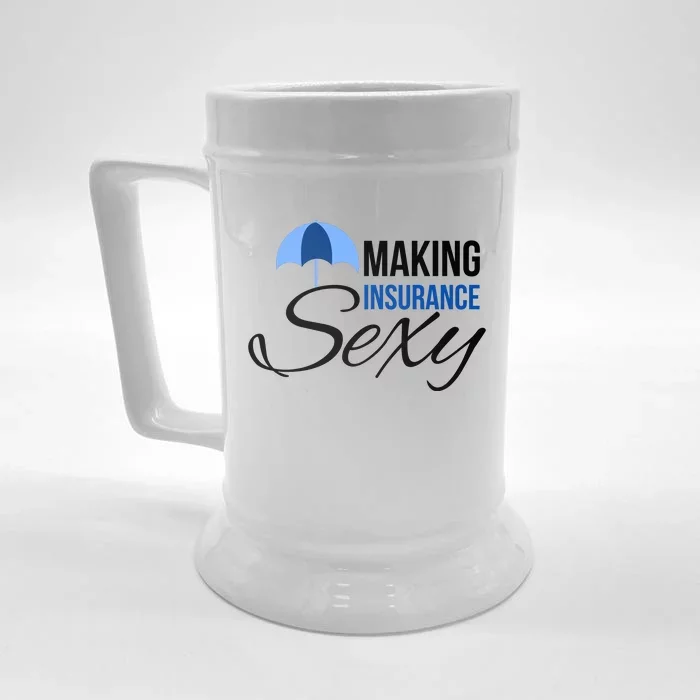 Funny Life Insurance Sales Making Life Insurance Sexy Front & Back Beer Stein