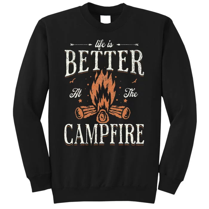 Funny Life Is Better At The Campfire Vintage Camping Camper Sweatshirt