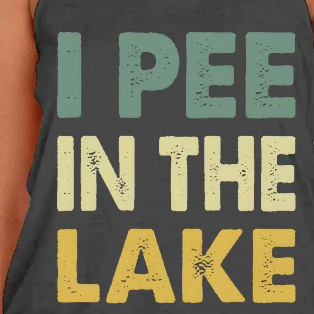 Funny Lake I Pee In The Lake Women's Knotted Racerback Tank