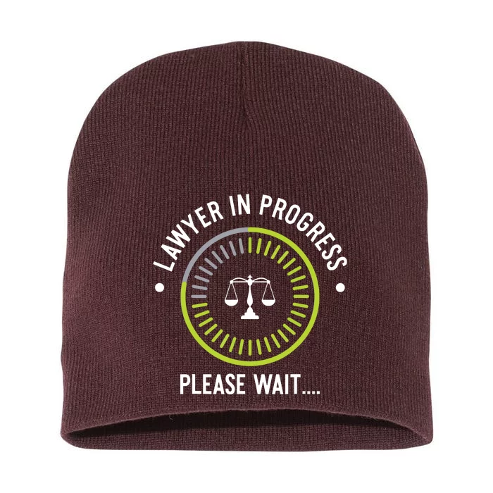 Funny Lawyer In Progress Gift Law School Apparel Short Acrylic Beanie