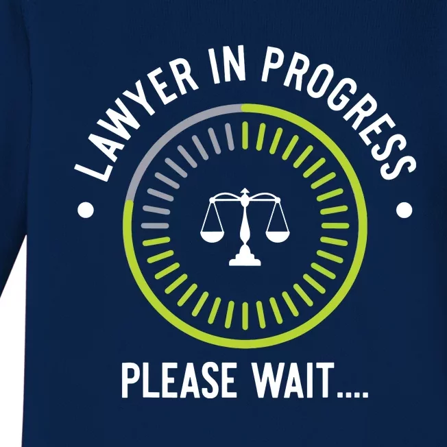 Funny Lawyer In Progress Gift Law School Apparel Baby Long Sleeve Bodysuit