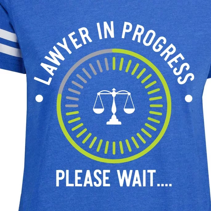 Funny Lawyer In Progress Gift Law School Apparel Enza Ladies Jersey Football T-Shirt