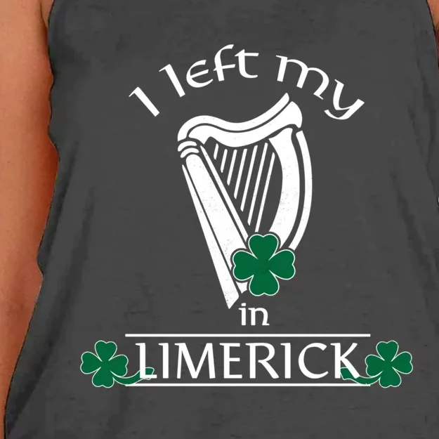 Funny Limerick Ireland Shamrock St Patrick's Day Harp Gift Women's Knotted Racerback Tank