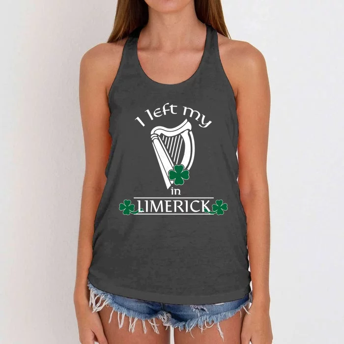 Funny Limerick Ireland Shamrock St Patrick's Day Harp Gift Women's Knotted Racerback Tank