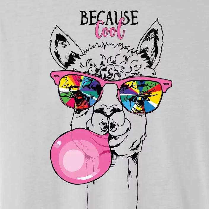 Funny Llama In A Rainbow Glasses Pink Bubble Gum Funny ChromaSoft Performance T-Shirt