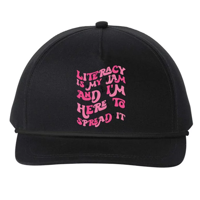 Funny Literacy Is My Jam And IM Here To Spread It Snapback Five-Panel Rope Hat