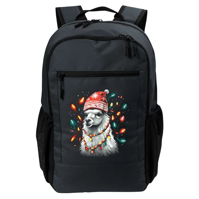 Festive Llama In Christmas Attire Daily Commute Backpack