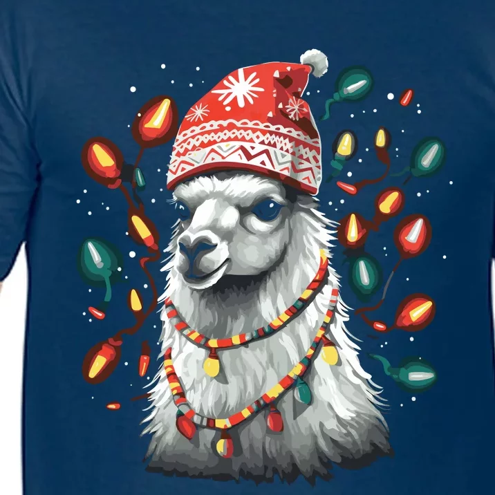 Festive Llama In Christmas Attire Comfort Colors T-Shirt