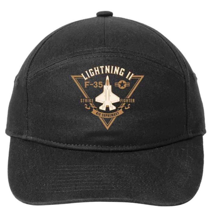 F35 Lightning Ii Jet Fighter Military Aircraft Design 7-Panel Snapback Hat