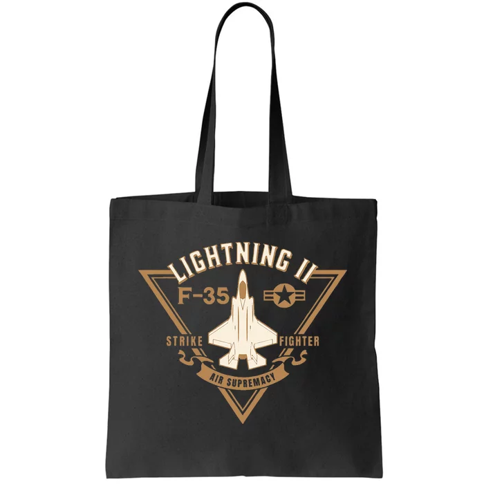 F35 Lightning Ii Jet Fighter Military Aircraft Design Tote Bag