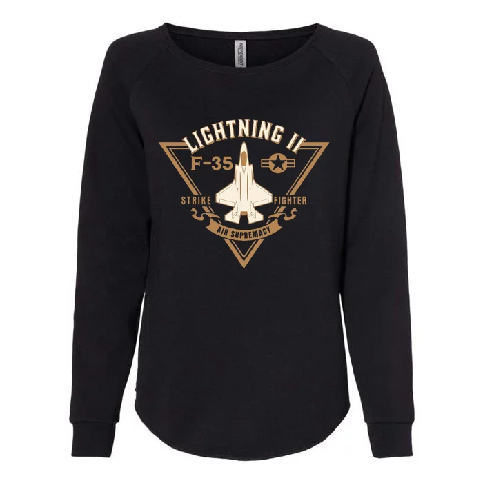 F35 Lightning Ii Jet Fighter Military Aircraft Design Womens California Wash Sweatshirt