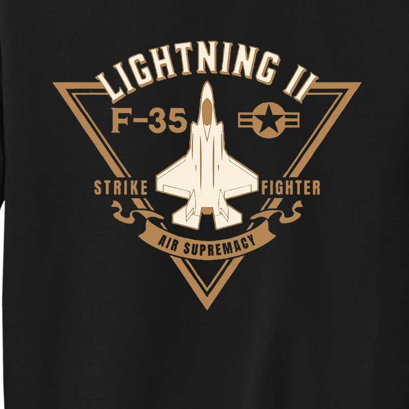 F35 Lightning Ii Jet Fighter Military Aircraft Design Tall Sweatshirt