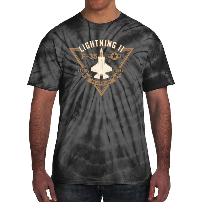 F35 Lightning Ii Jet Fighter Military Aircraft Design Tie-Dye T-Shirt