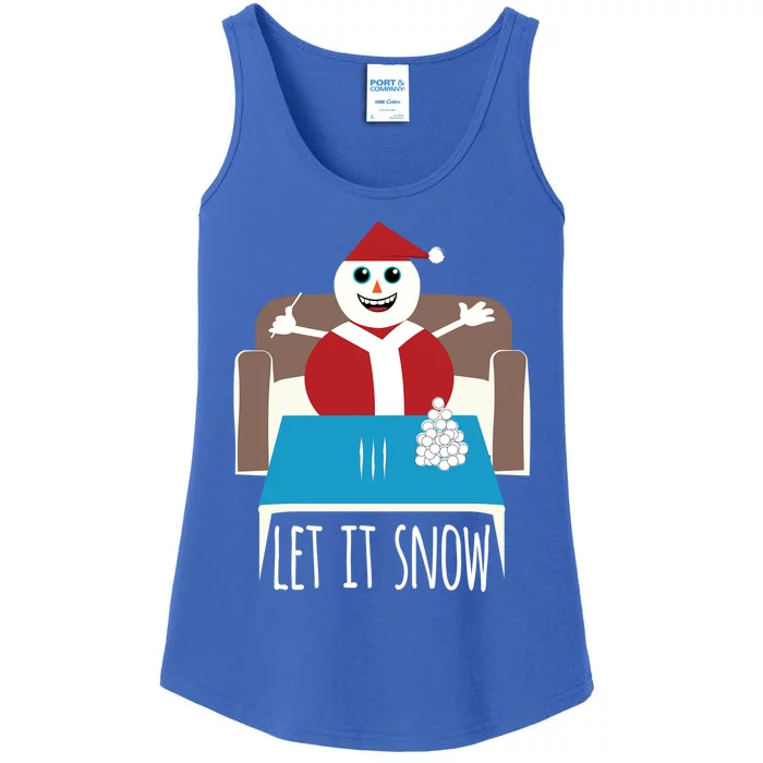 Funny Let It Snow Snow Removed Ban Drug Reference Xmas Gift Ladies Essential Tank