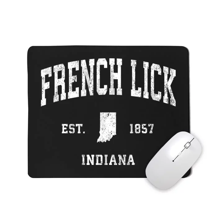 French Lick Indiana In Vintage Athletic Sports Mousepad