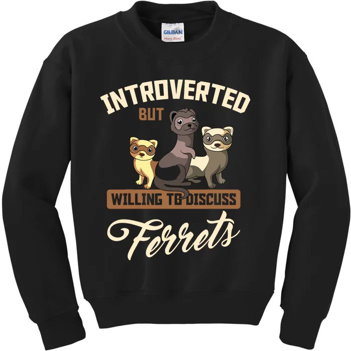 Ferrets Lover Introverts Animal Lover Kids Sweatshirt