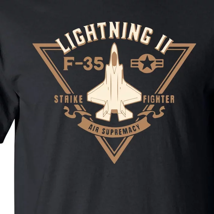 F35 Lightning Ii Jet Fighter Military Aircraft Design Tall T-Shirt