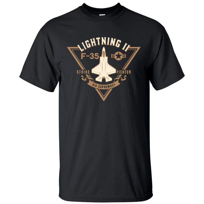 F35 Lightning Ii Jet Fighter Military Aircraft Design Tall T-Shirt