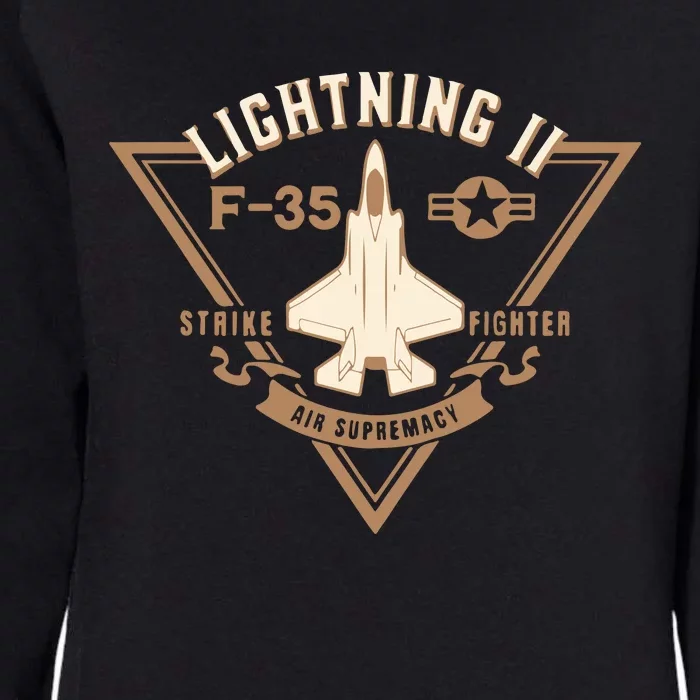 F35 Lightning Ii Jet Fighter Military Aircraft Design Womens California Wash Sweatshirt