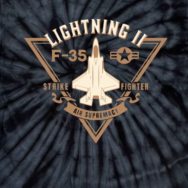 F35 Lightning Ii Jet Fighter Military Aircraft Design Tie-Dye T-Shirt