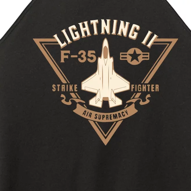 F35 Lightning Ii Jet Fighter Military Aircraft Design Women’s Perfect Tri Rocker Tank