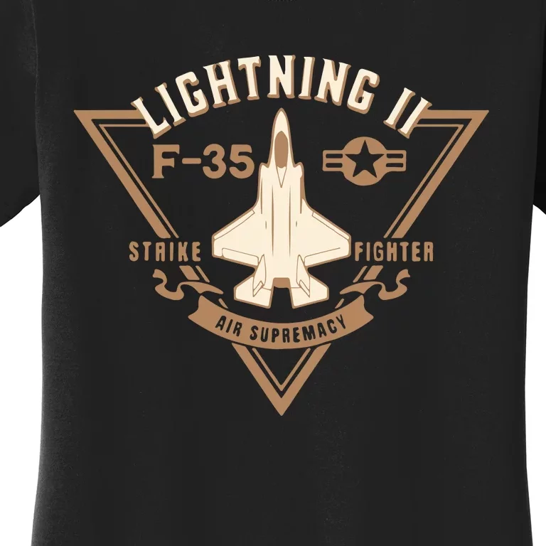 F35 Lightning Ii Jet Fighter Military Aircraft Design Women's T-Shirt