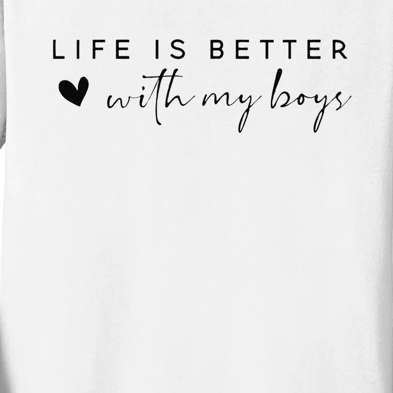 Funny Life Is Better With My Boyss Mom Of Boyss Kids Long Sleeve Shirt