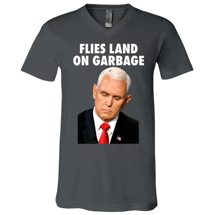 Flies Land On Garbage Mike Pence Debate Fly V-Neck T-Shirt