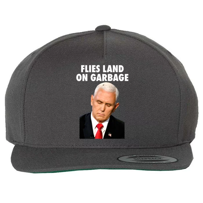 Flies Land On Garbage Mike Pence Debate Fly Wool Snapback Cap