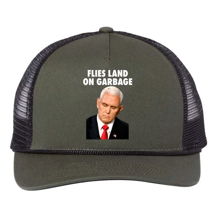 Flies Land On Garbage Mike Pence Debate Fly Retro Rope Trucker Hat Cap