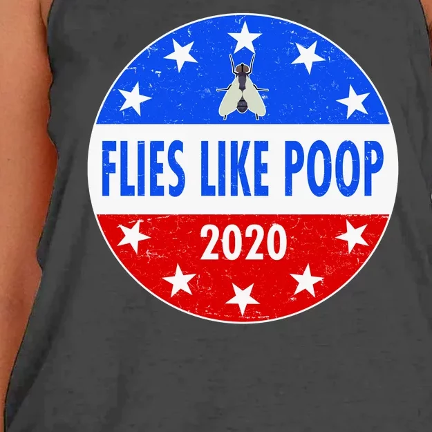 Flies Like Poop Emblem Mike Pence Fly Women's Knotted Racerback Tank