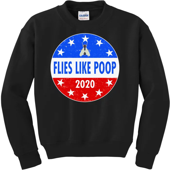 Flies Like Poop Emblem Mike Pence Fly Kids Sweatshirt