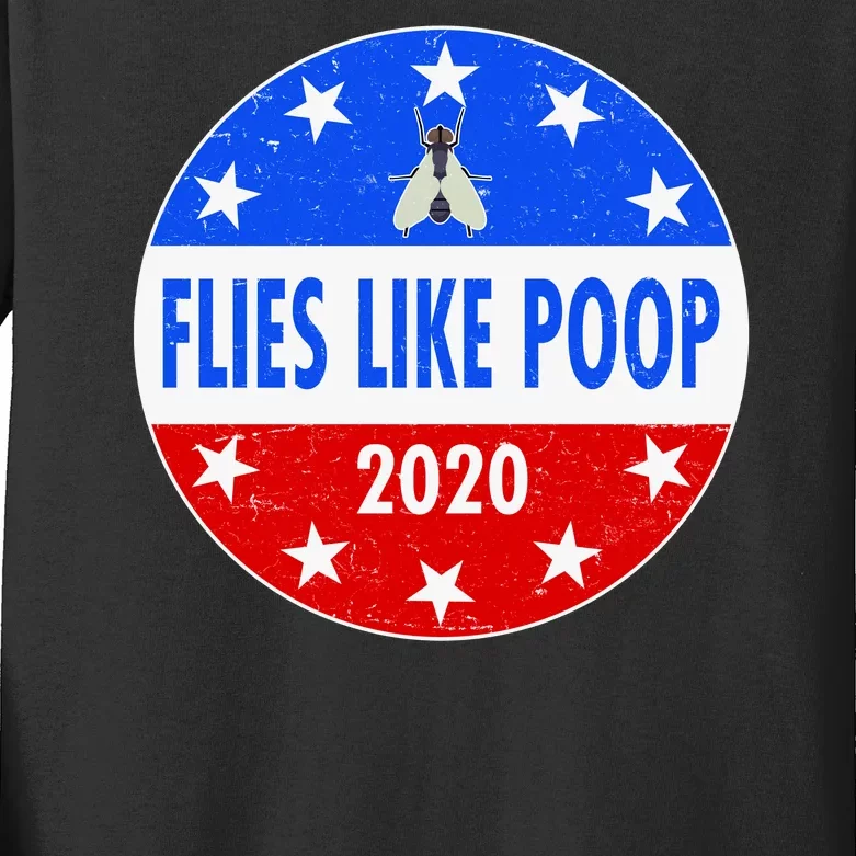 Flies Like Poop Emblem Mike Pence Fly Kids Long Sleeve Shirt