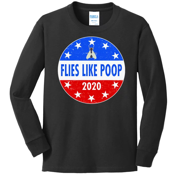 Flies Like Poop Emblem Mike Pence Fly Kids Long Sleeve Shirt