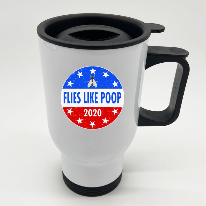 Flies Like Poop Emblem Mike Pence Fly Front & Back Stainless Steel Travel Mug