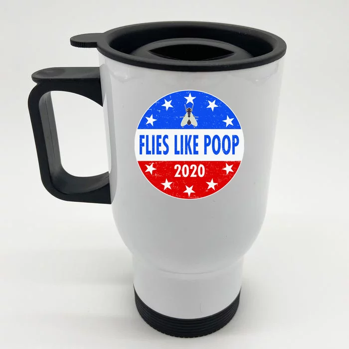 Flies Like Poop Emblem Mike Pence Fly Front & Back Stainless Steel Travel Mug