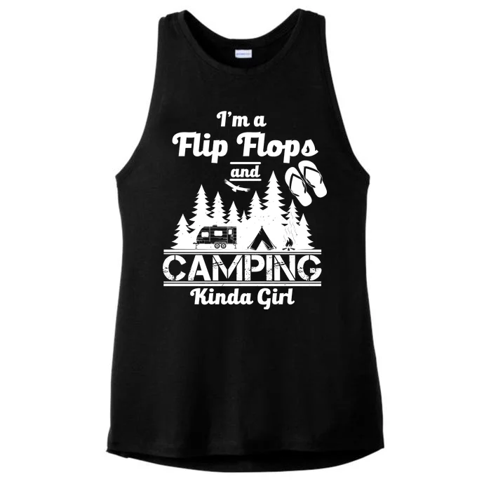 Flip Flops and Camping Kinda Girl Ladies Tri-Blend Wicking Tank