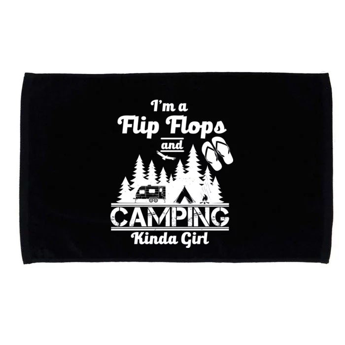 Flip Flops and Camping Kinda Girl Microfiber Hand Towel