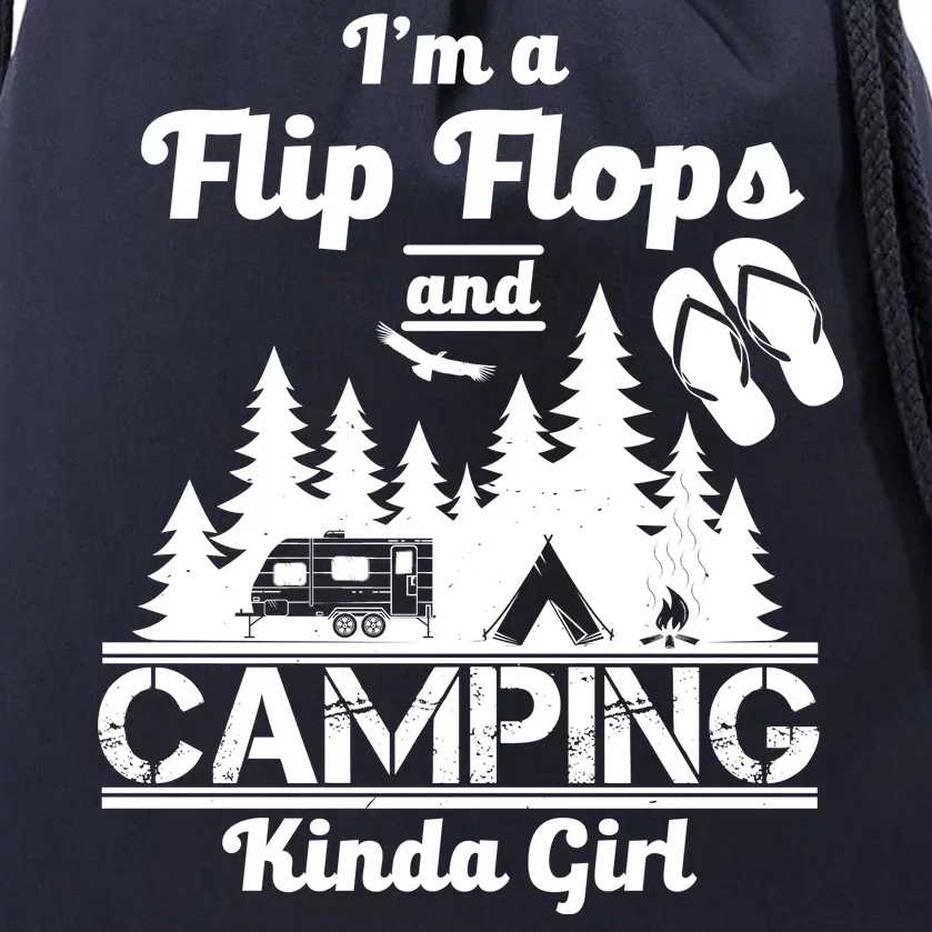 Flip Flops and Camping Kinda Girl Drawstring Bag