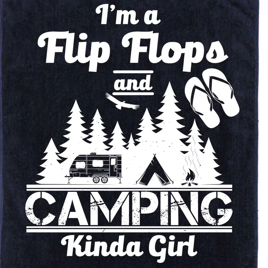 Flip Flops and Camping Kinda Girl Platinum Collection Golf Towel