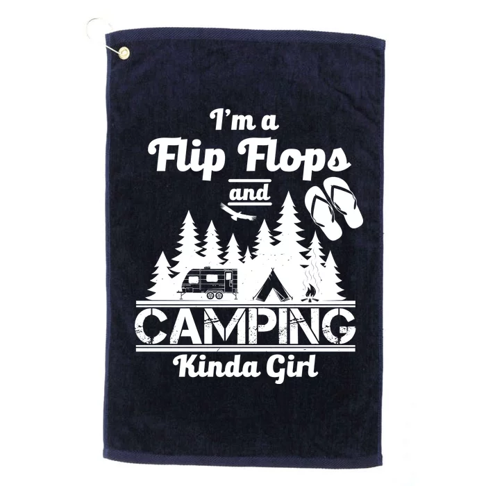 Flip Flops and Camping Kinda Girl Platinum Collection Golf Towel