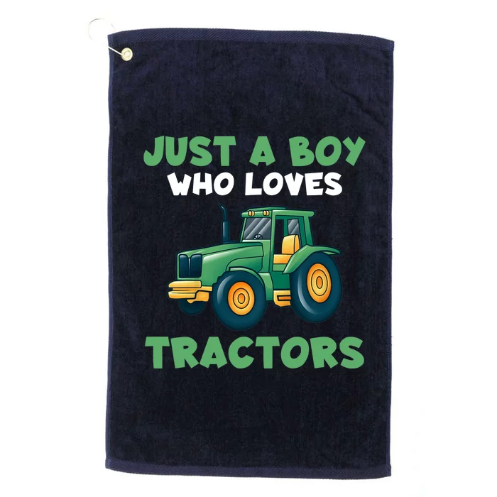 Farm Lifestyle Just A Boy Who Loves Tractors Platinum Collection Golf Towel