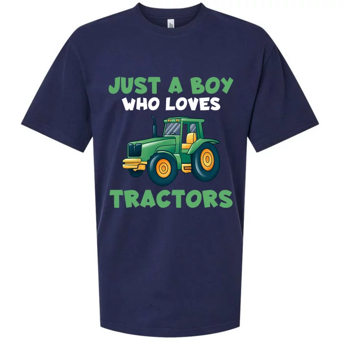 Farm Lifestyle Just A Boy Who Loves Tractors Sueded Cloud Jersey T-Shirt