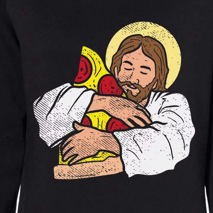 Food Lover Jesus Pizza Funny God Christ Snack Christian Gift Womens California Wash Sweatshirt