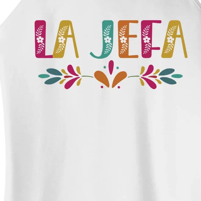 Floral La Jefa Mexican Mom Women’s Perfect Tri Rocker Tank