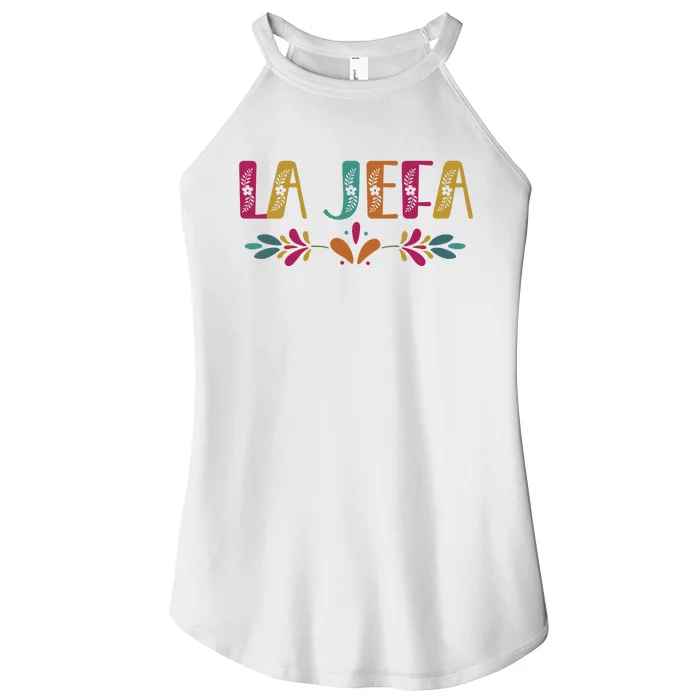 Floral La Jefa Mexican Mom Women’s Perfect Tri Rocker Tank