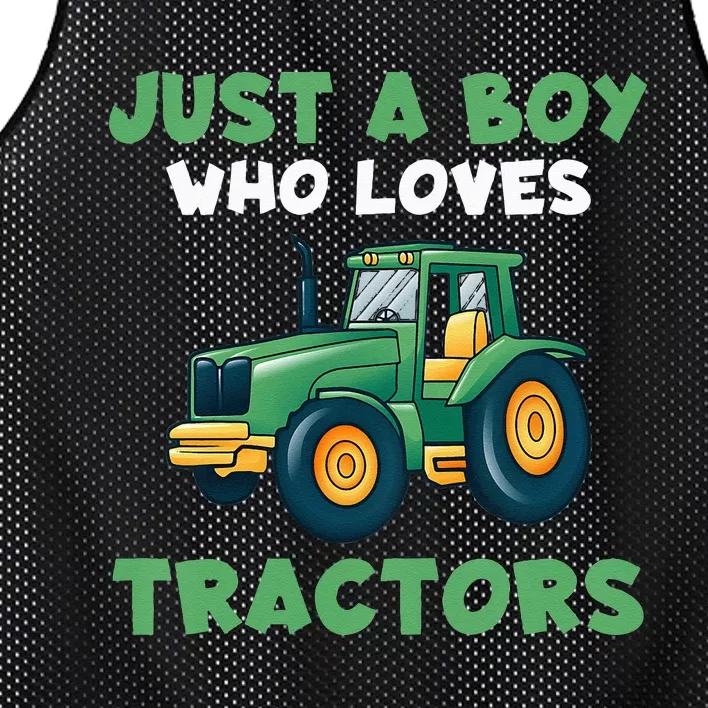 Farm Lifestyle Just A Boy Who Loves Tractors Mesh Reversible Basketball Jersey Tank