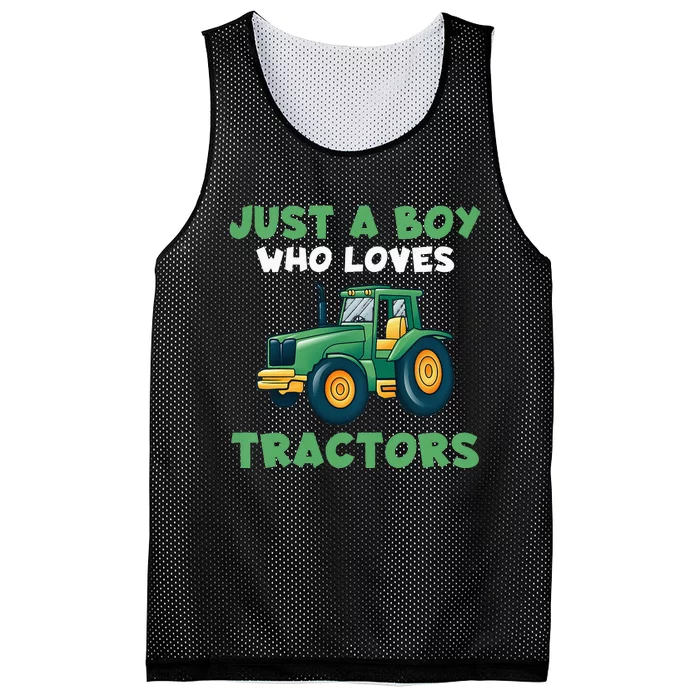 Farm Lifestyle Just A Boy Who Loves Tractors Mesh Reversible Basketball Jersey Tank