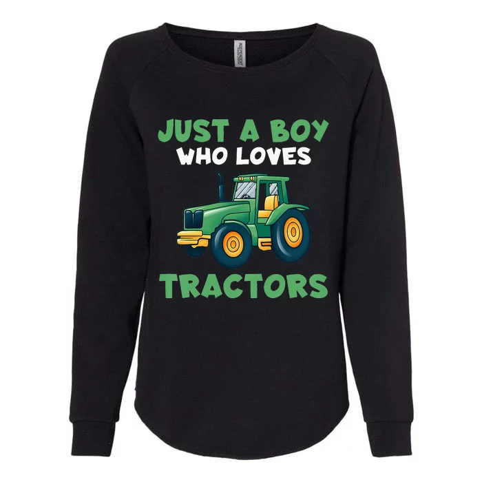 Farm Lifestyle Just A Boy Who Loves Tractors Womens California Wash Sweatshirt