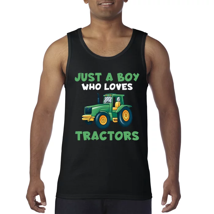 Farm Lifestyle Just A Boy Who Loves Tractors Tank Top